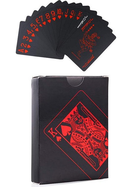No.8 Stili Altın Oyun Kartları Seti Su Geçirmez Plastik Pvc Siyah Renk Poker Kart Setleri Sihir Numaraları Poker Yaratıcı Kutu Paketli 54 Yaprak/set (Yurt Dışından)
