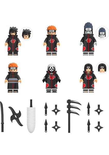 1 Takım KF6119 Stili Anime Naruto Yapı Taşları Uzumaki Sasuke Sakura Kakashi Itachi Kisame Orochimaru Aksiyon Figürleri Tuğlalar Oyuncaklar Hediye Çocuklar Oyuncakları (Yurt Dışından)