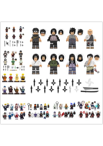 1 Takım KF6119 Stili Anime Naruto Yapı Taşları Uzumaki Sasuke Sakura Kakashi Itachi Kisame Orochimaru Aksiyon Figürleri Tuğlalar Oyuncaklar Hediye Çocuklar Oyuncakları (Yurt Dışından)
