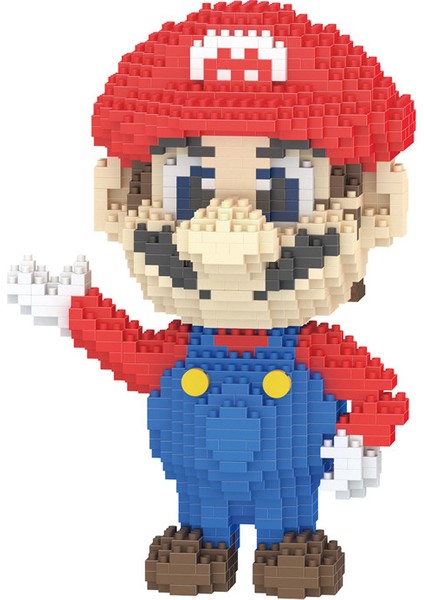 7109-KUTU Yok Tarzı 9 Model Mini Süper Mario Bros Luigi Yoshi Waluigi Bloklar Çocuklar Eğitici Mikro Mario Kostüm Yapı Taşı Oyuncaklar (Yurt Dışından)