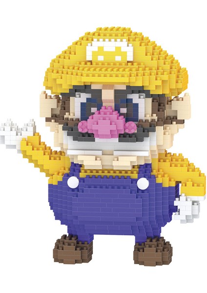 7109-KUTU Yok Tarzı 9 Model Mini Süper Mario Bros Luigi Yoshi Waluigi Bloklar Çocuklar Eğitici Mikro Mario Kostüm Yapı Taşı Oyuncaklar (Yurt Dışından)