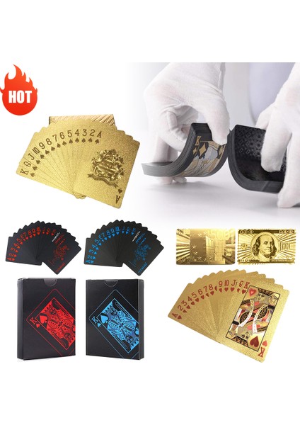 No.1 Tarzı Altın Oyun Kartları Seti Su Geçirmez Plastik Pvc Siyah Renk Poker Kart Setleri Sihir Numaraları Poker Yaratıcı Kutu Paketli 54 Yaprak/set (Yurt Dışından)