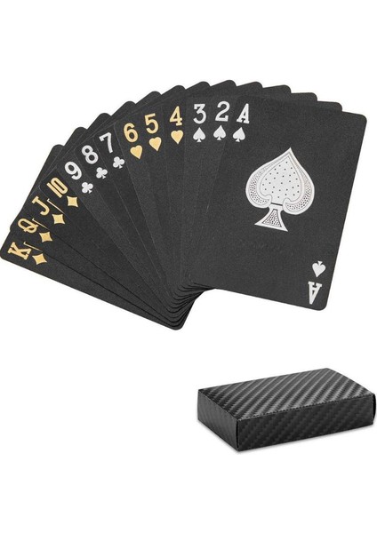 No.1 Tarzı Altın Oyun Kartları Seti Su Geçirmez Plastik Pvc Siyah Renk Poker Kart Setleri Sihir Numaraları Poker Yaratıcı Kutu Paketli 54 Yaprak/set (Yurt Dışından)