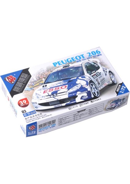 Peugeot 206 Stili 4d Montaj Klasik Wrc Ralli Araba Modeli 4 Simülasyon Iç Yapı Detaylarıyla Montajlı Oyuncak Süs Eşyaları (Yurt Dışından)