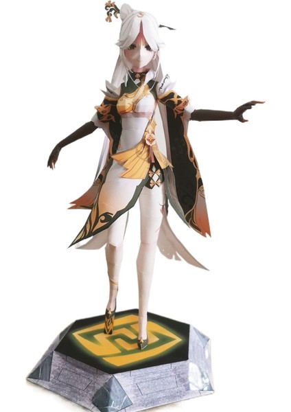 No.2 Tarzı Ge Etkisi Kendin Yap 3D Kağıt Model Anime Karakter Figür Standı Modeli Tablo Dekor Barbara Sevimli Ayakta Duran Imza Hediyeleri (Yurt Dışından)