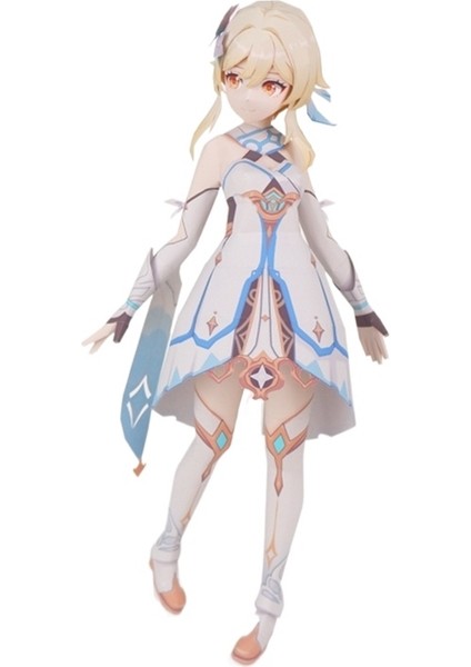 No.2 Tarzı Ge Etkisi Kendin Yap 3D Kağıt Model Anime Karakter Figür Standı Modeli Tablo Dekor Barbara Sevimli Ayakta Duran Imza Hediyeleri (Yurt Dışından)