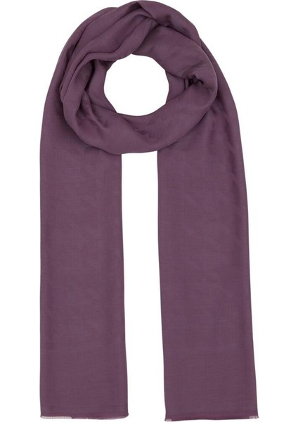 Dört Mevsim Kazayağı Desenli Monogram Şal 04390-İNCIR Moru modelleri