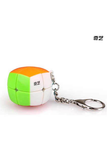 3X3X3 Jöle Stili Qiyi Anahtarlık Serisi Sihirli Küp Küçük Ekmek Jöle Yaprak Dişli Piramit Anahtarlık ile Taşıyın Eğitici Oyuncaklar (Yurt Dışından)