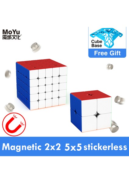 2x2 5x5 M Stili Yeni Moyu Meilong M Manyetik Sihirli Küp Mıknatıslı Bulmaca 2x2 3x3 Cubo Magico 4x4 5x5 M Çocuk Hediyesi (Yurt Dışından)