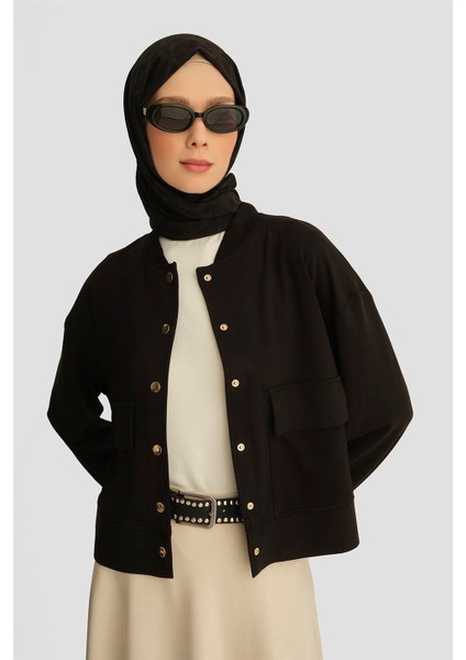 Hakim Yaka Modal Ceket 25YD4233-1 Siyah modelleri