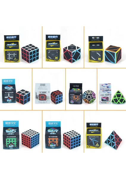 Sarmaşık Karbon Tarzı Qıyı Ms 2x2 Sihirli Küp Seti - Profesyonel Cubing Skewb Hayalet Bulmacalar Stickerless Antistres Paketi (Yurt Dışından)