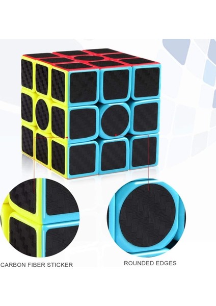 Sarmaşık Karbon Tarzı Qıyı Ms 2x2 Sihirli Küp Seti - Profesyonel Cubing Skewb Hayalet Bulmacalar Stickerless Antistres Paketi (Yurt Dışından)