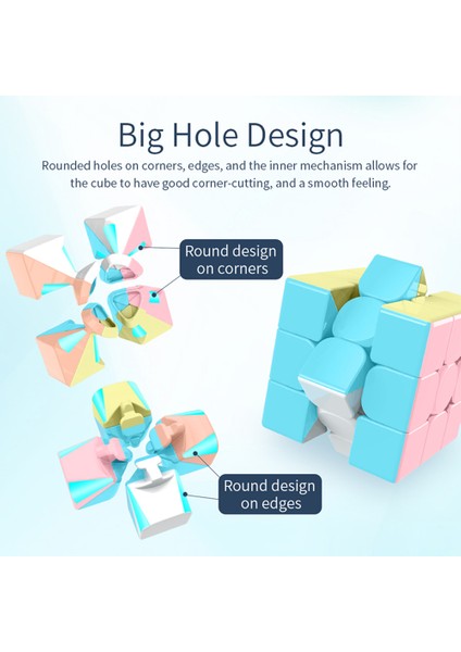 3x3 Küp Stili Moyu Meilong Macaronlar Sihirli Küp 2x2 3x3 Piramit Magic Cube Hız Küpü Stickerless Profesyonel Bulmaca Oyuncak (Yurt Dışından)