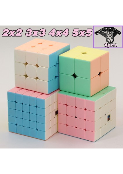 Macaron 4x4 Stili Moyu Meilong Sihirli Küpler Macaron X2 3x3 4x4 5x5 Profesyonel Hızlı Pembe Küp Stickerless Bulmaca (Yurt Dışından)