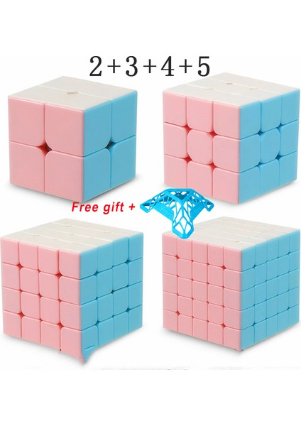 2x2 3x3 4x4 5x5 Stili Yeni Macaronlar Serisi Sihirli Küp 2x2 3x3 4x4 5x5 Piramit Stickerli Küp Çocuklar Için Oyuncak-Puzzle Oyunu (Yurt Dışından)
