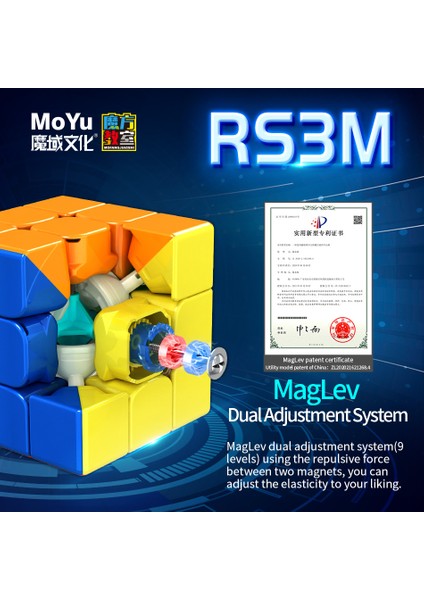RS3M 2021 Stili Moyu Maglev Rs Manyetik Hızlı Küp 3x3 Rs Güncellenmiş Versiyon Bulmaca Cubo Magic3 (Yurt Dışından)