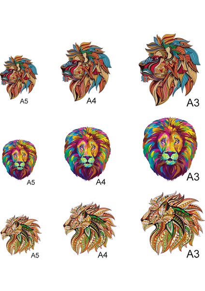 Sz-17-A3 Stili Eşsiz Ahşap Hayvan Puzzle Gizemli Aslan 3D Puzzle Hediye Eğitici Oyun Oyuncaklar Yetişkinler Çocuklar Için Eğlenceli (Yurt Dışından)