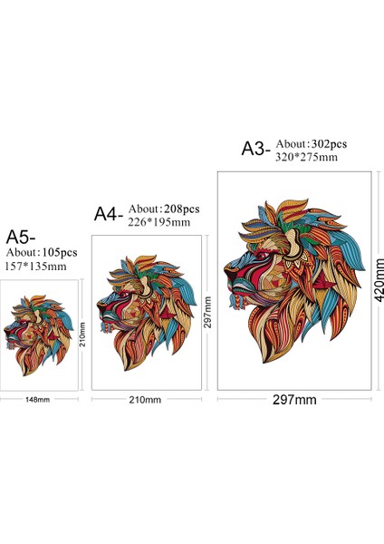 Sz-17-A3 Stili Eşsiz Ahşap Hayvan Puzzle Gizemli Aslan 3D Puzzle Hediye Eğitici Oyun Oyuncaklar Yetişkinler Çocuklar Için Eğlenceli (Yurt Dışından)