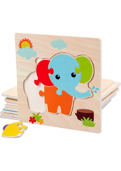 Araba Tarzı Bebek Oyuncakları Ahşap 3D Bulmaca Tangram Şekiller Öğrenme Karikatür Hayvan Zeka Puzzle Oyuncakları Çocuklar Için Eğitici (Yurt Dışından)
