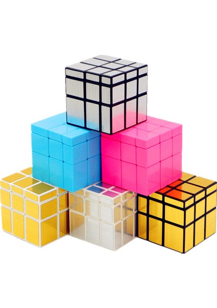 Mavi Stil Shengshou 3x3 Ayna Magic Cube Profesyonel Altın & Gümüş Cubo Magico Bulmaca Hızlı Klasik Oyuncaklar (Yurt Dışından)