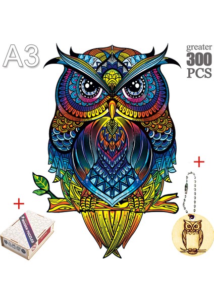 Djs-06-A3 Stili Yetişkinler ve Çocuklar Için Ahşap Bulmaca Kelebek Baykuş Ejderha Ahşap Yapboz Eğitici Oyuncaklar (Yurt Dışından)