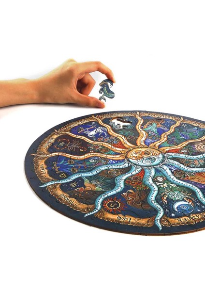 40X28CM 297 Adet Stil Ahşap Bulmaca Burçlar Jigsaw Gizemli Zodiac Ahşap Kendin Yap El Sanatları Hediyeler Bulmacalar Oyunlar Yetişkinler Çocuklar Eğitici Oyuncaklar (Yurt Dışından) fırsatları