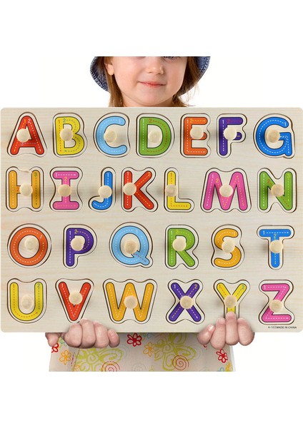 A102 Stili Montessori Ahşap Puzzle El Tutma Panoları Oyuncaklar Tangram Mozaik Bebek Eğitici Oyuncaklar Karikatür Araç Hayvanlar Meyveler 3D Puzzle (Yurt Dışından)