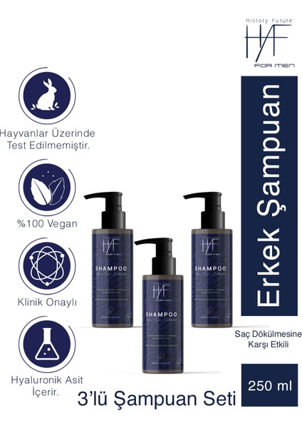 Hf Vitamin ve Protein Destekli Şampuan 250 ml 3'lü