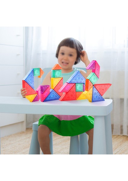 Çocuklar Için Renkli Manyetik 3D Tangram Puzzle Oyunu Eğitici Çizim Tahtası Oyuncak - Montessori Eğitim Oyuncakları (Yurt Dışından)
