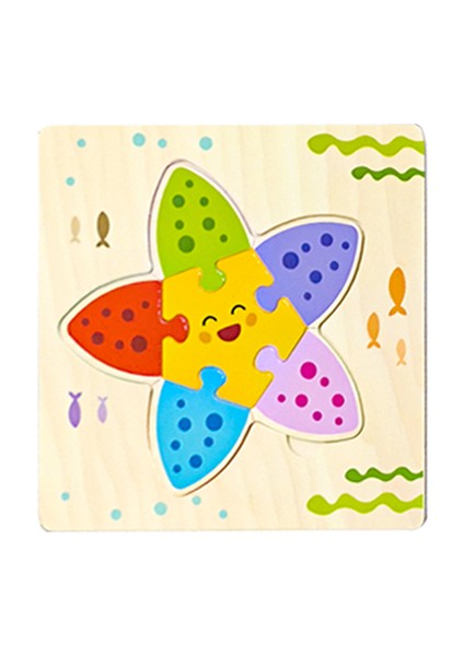 Yıldız Stili Bebek Ahşap Oyuncaklar 3D Bulmaca Karikatür Hayvan Zeka Jigsaw Bulmaca Şekil Eşleştirme Montessori Oyuncaklar Çocuklar Için Hediye (Yurt Dışından)