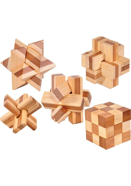 Küçük Düğüm Stili Ahşap Kong Ming Kilit Lu Ban Kilit Iq Beyin Teaser Eğitici Oyuncak Çocuklar Için Montessori 3D Bulmaca Oyunu Kilidi Açma Oyuncaklar Yetişkin (Yurt Dışından)