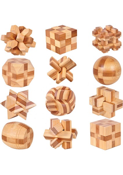 Küçük Düğüm Stili Ahşap Kong Ming Kilit Lu Ban Kilit Iq Beyin Teaser Eğitici Oyuncak Çocuklar Için Montessori 3D Bulmaca Oyunu Kilidi Açma Oyuncaklar Yetişkin (Yurt Dışından)