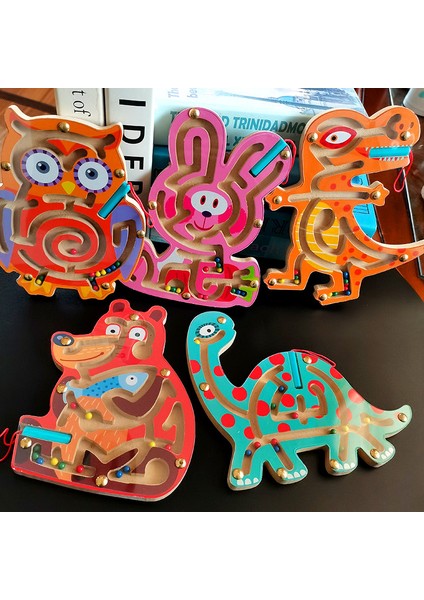 Baykuş Oyuncak 145 Tarzı Çocuk Montessori Erken Öğrenme Eğitici Oyuncaklar Ahşap Manyetik Hayvan Labirent Bulmaca Dinozor Yürüyen Boncuk Labirent Çocuk Oyuncakları (Yurt Dışından)