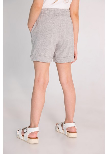 Beli Lastikli Summer Yazılı Kız Çocuk Şort