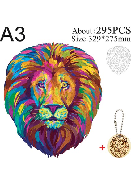 Sz-12-A3 Stili Eşsiz Ahşap Hayvan Puzzle Gizemli Aslan 3D Puzzle Hediye Eğitici Oyun Oyuncaklar Yetişkinler Çocuklar Için Eğlenceli (Yurt Dışından)