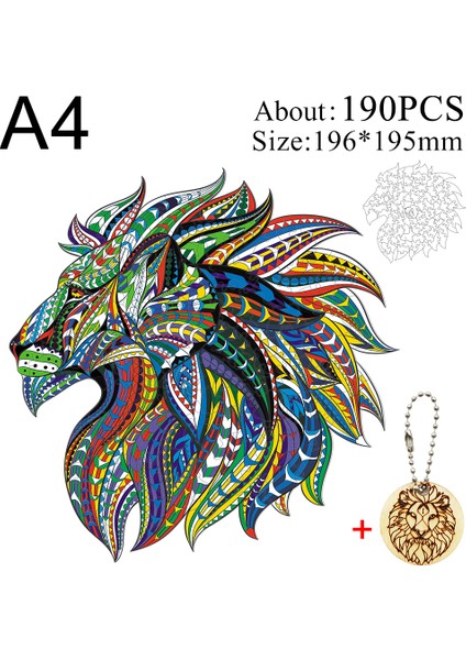 Sz-20-A4 Stili Eşsiz Ahşap Hayvan Puzzle Gizemli Aslan 3D Puzzle Hediye Eğitici Oyun Oyuncaklar Yetişkinler Çocuklar Için Eğlenceli (Yurt Dışından)