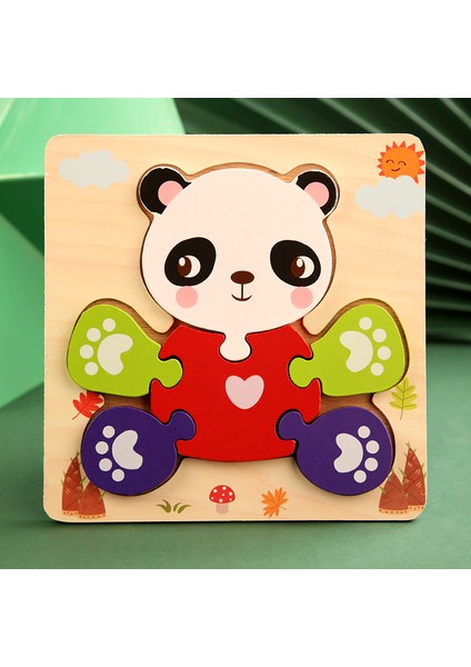 No.25 Tarzı Çocuklar Için 3D Ahşap Bulmacalar Eğitici Karikatür Hayvanlar Erken Öğrenme Zeka Oyunu Oyuncakları (Yurt Dışından)