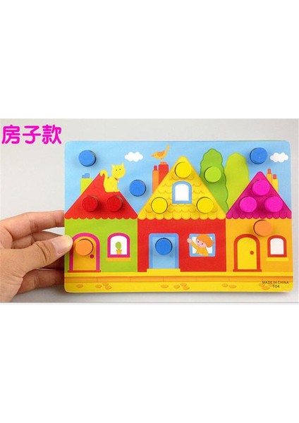 Ev 22.5X15CM Tarzı Ahşap Çekiçleme Topu Çekiç Kutusu Çocuklar Için Eğlenceli Oyuncak Hamster Oyunu Erken Öğrenme Eğitici Oyuncaklar (Yurt Dışından)