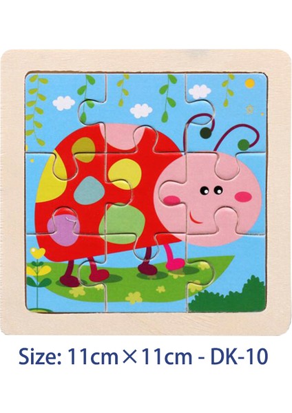 Dk-10 Stili 11CM Renkli Ahşap 3D Bulmacalar Çizgi Film Hayvanlar Çocuklar Bilişsel Oyun Ahşap Oyuncaklar Eğitici Ahşap Oyuncaklar Çocuklar Bebek Eğitici Oyuncak Oyunları (Yurt Dışından)