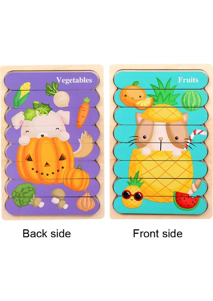 WT262 1pc Stili Bebek Ahşap Montessori Bulmaca Çocuk Oyun Ahşap Bulmaca 3D Karikatür Hayvan Bulmaca Bebek Oyuncakları Bulmacalar Çocuklar Için 1 Yaşında (Yurt Dışından)