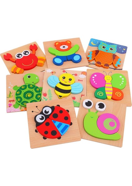 Ayı Stili Montessori Malzemeler Çocuklar Jigsaw Tahtası Eğitici Ahşap Oyuncaklar Bebekler Için Bulmaca Tangram Karikatür Baykuş Bebek Oyuncakları (Yurt Dışından)