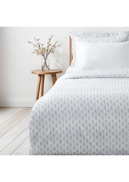 Tria Tek Kişilik Nevresim Takımı %100 Pamuk 210 Tc 83 Tel Saten Digital Baskılı Mint 160X220 cm