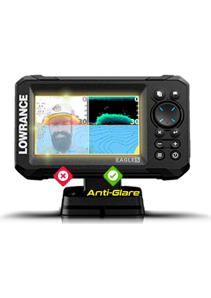 Lowrance Eagle 5in Fishfinder - Ipg Anti-Glare Yansıma Önleyici Mat Ekran Koruyucu