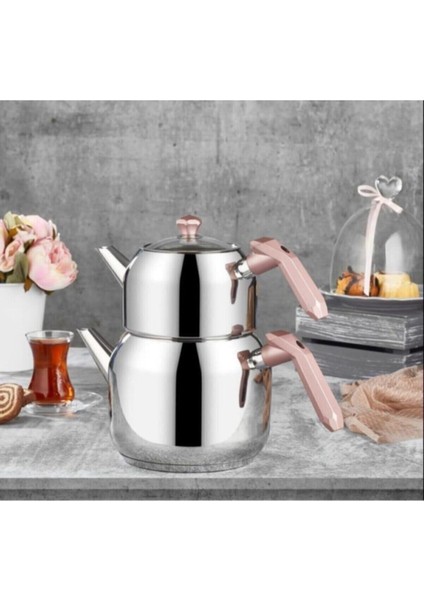 Büyük Boy Opal Çaydanlık, şık ve kullanışlı paslanmaz çelik mutfak aksesuarı, mavi renk