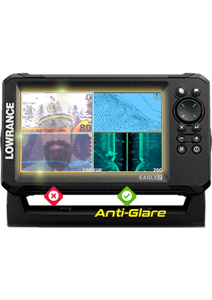 Lowrance Eagle 7in Fishfinder - Ipg Anti-Glare Yansıma Önleyici Mat Ekran Koruyucu