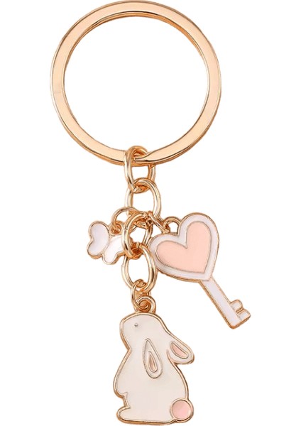 Sevimli Emaye Tavşan Tavşan Anahtarlık Aşk Kalp Anahtarlık Kolye Kadınlar Için Kızlar Çanta Dekor Dıy Takı Aksesuarları (Yurt Dışından)