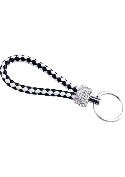 Moda Pu Deri Dokuma Anahtarlık Glitter Rhinestones Örgülü Halat Anahtarlık Erkekler Kadınlar Için Araba Anahtar Tutucu Charms Aksesuarlar Hediyeler (Yurt Dışından)