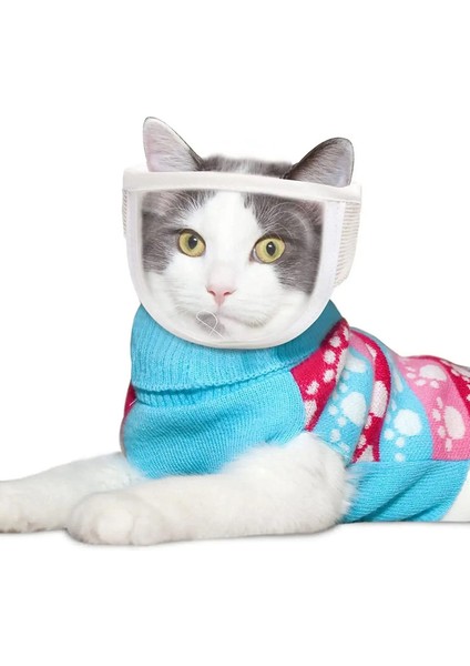 Nefes Alabilir Şeffaf Kedi Ağızlığı Isırmayı Önleyici Bakım Kapağı Taşınabilir Kafa Kapağı Kedi Bakım Ağız Kapağı Ayarlanabilir Evcil Hayvan Malzemeleri RENK:1/BOYUT:30-35 cm (Yurt Dışından)