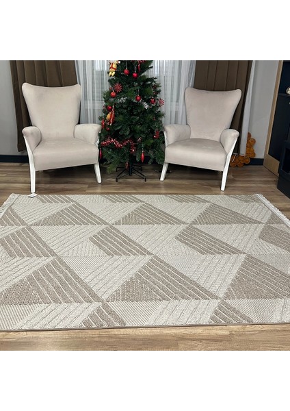 Vega S5505A Vizon Bej Hav Toz Vermez Hasır Dokuma Modern Makina Halısı