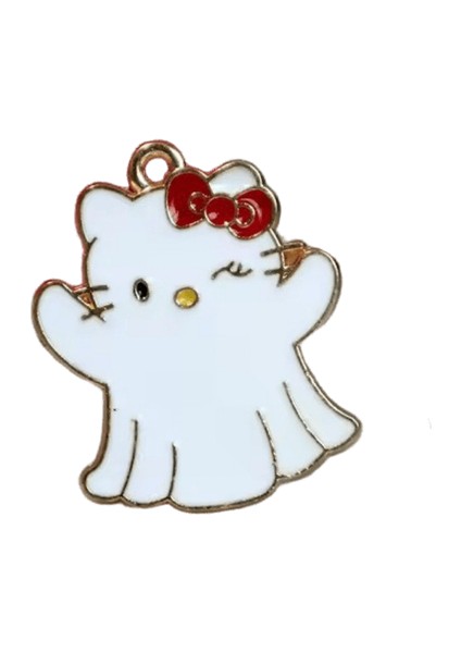 10 Adet Kawaii Cadılar Bayramı Balkabağı Hayalet Metal Kolye Sevimli Hello Kitty Alaşım Charm Dıy Kolye Bilezik Anahtarlık Takı Aksesuar (Yurt Dışından)